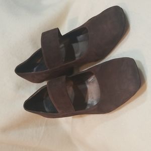 Vaneli brown suede wedge heels size 9 M